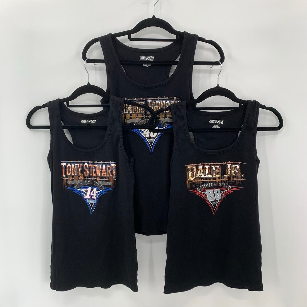 Nascar for Her Tanks Womens Large Dale JR 88 Tony Stewart 14 Jimmie Johnson 48